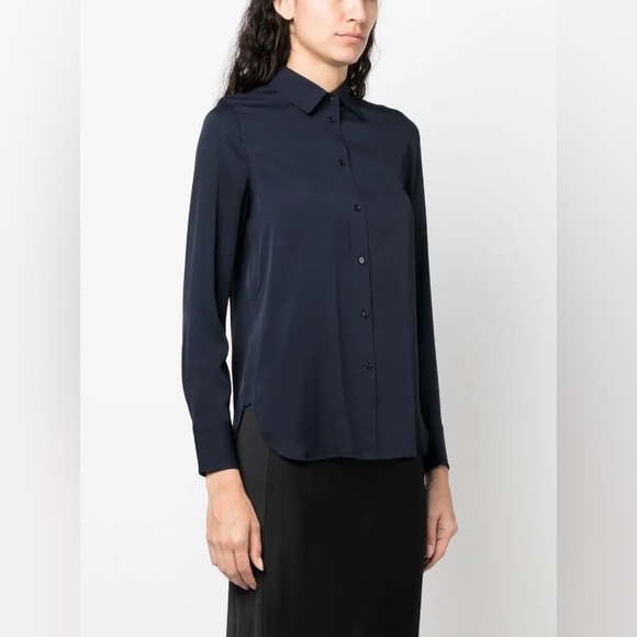 VINCE classic collar silk shirt - Picture 2 of 6